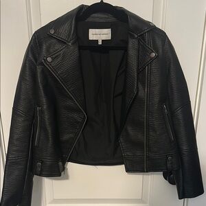 Cupcakes & Cashmere Black Vegan Leather Moto Jacket